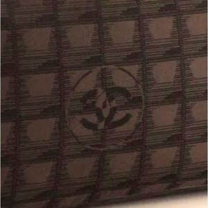 Chanel Brown Black Ligne Travel line tote Bag